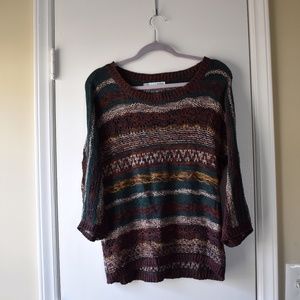 Multicolored warm/cool neutral crochet sweater